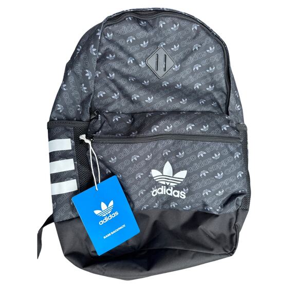 Adidas ORIGINALS BASE BACKPACK BLACK MONOGRAM/WHITE NWT